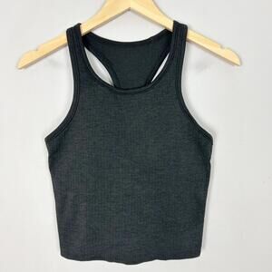 Lululemon Ebb To Street Racerback Crop Tank Top Black Size 6 Women's